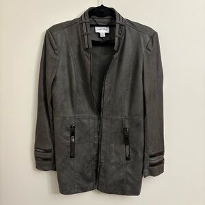 Joseph Ribkoff Charcoal Jacket with Zipper Accents